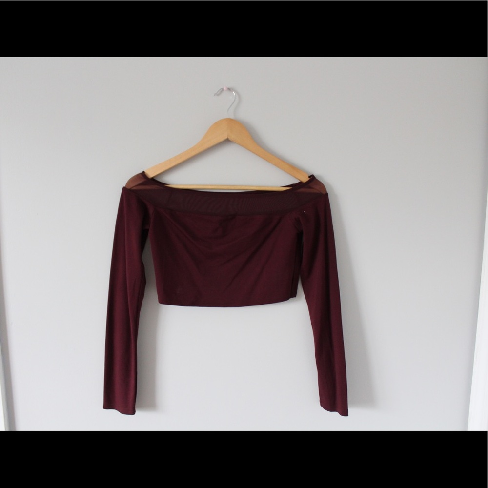 Off the shoulder crop top.
